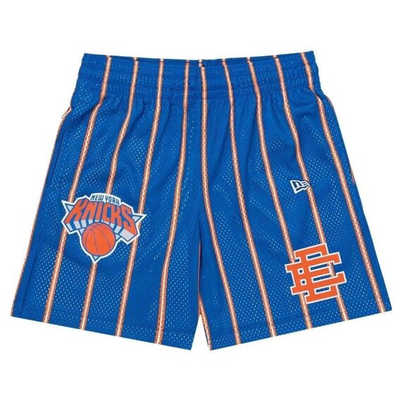 Eric‎ Emanuel X New York Knicks Basketball Shorts Mens Size L Blue Orange Mesh